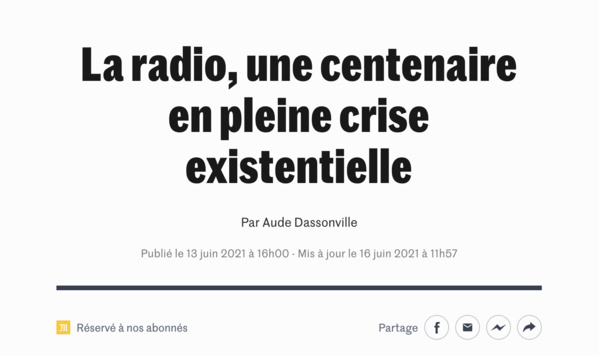 Mon avis sur l'audience de la radio Mon avis sur l'audience de la radio