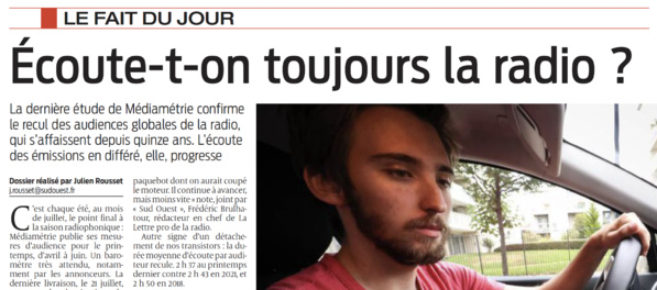 Les audiences : mon interview dans Sud Ouest Les audiences : mon interview dans Sud Ouest
