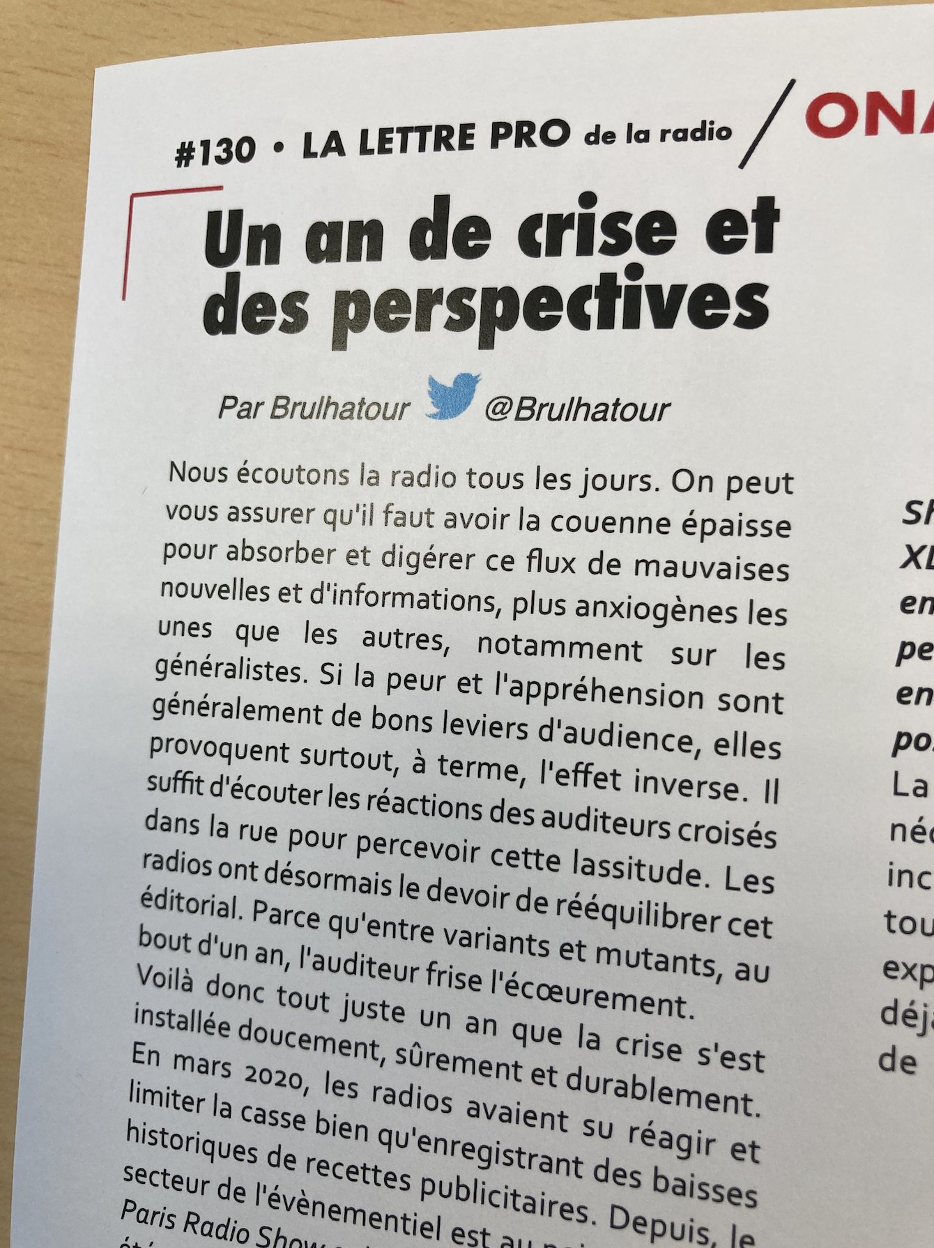 Un an de crise et des perspectives Un an de crise et des perspectives