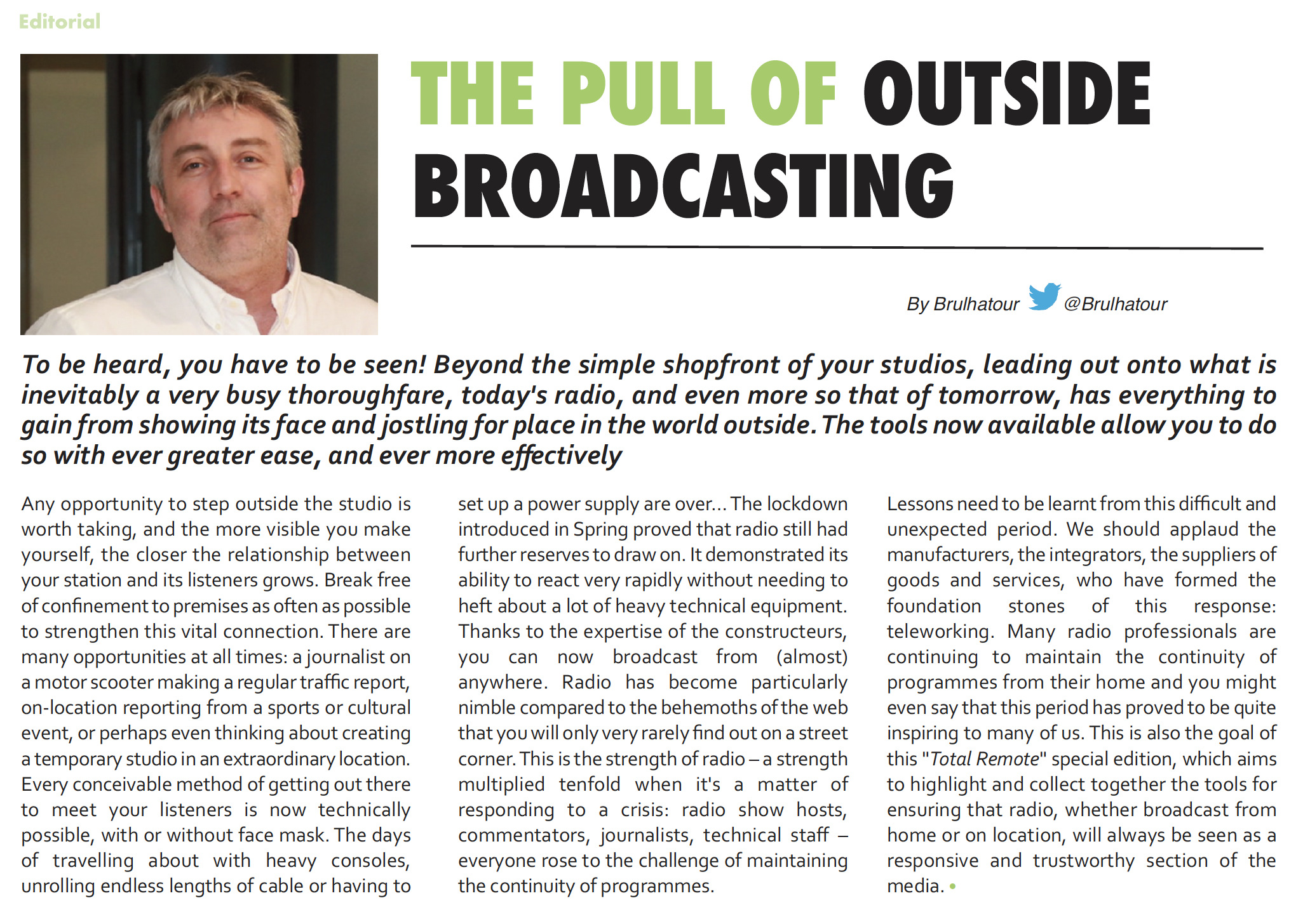 The pull of outside broadcasting The pull of outside broadcasting