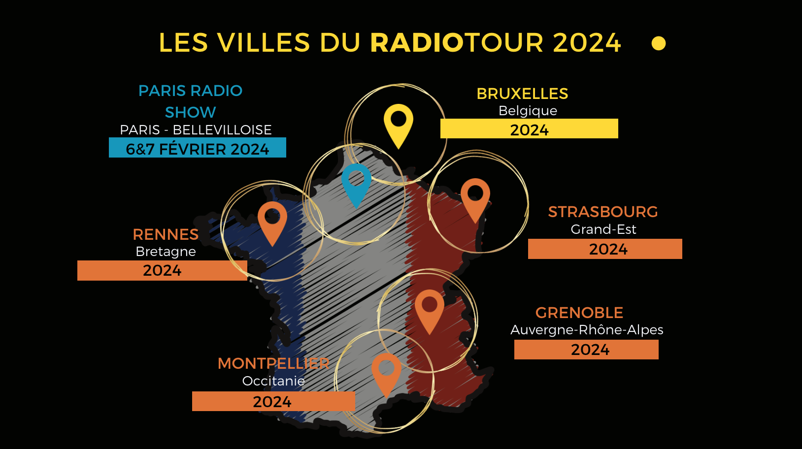 RadioTour : cinq nouvelles villes étapes en 2024 RadioTour : cinq nouvelles villes étapes en 2024