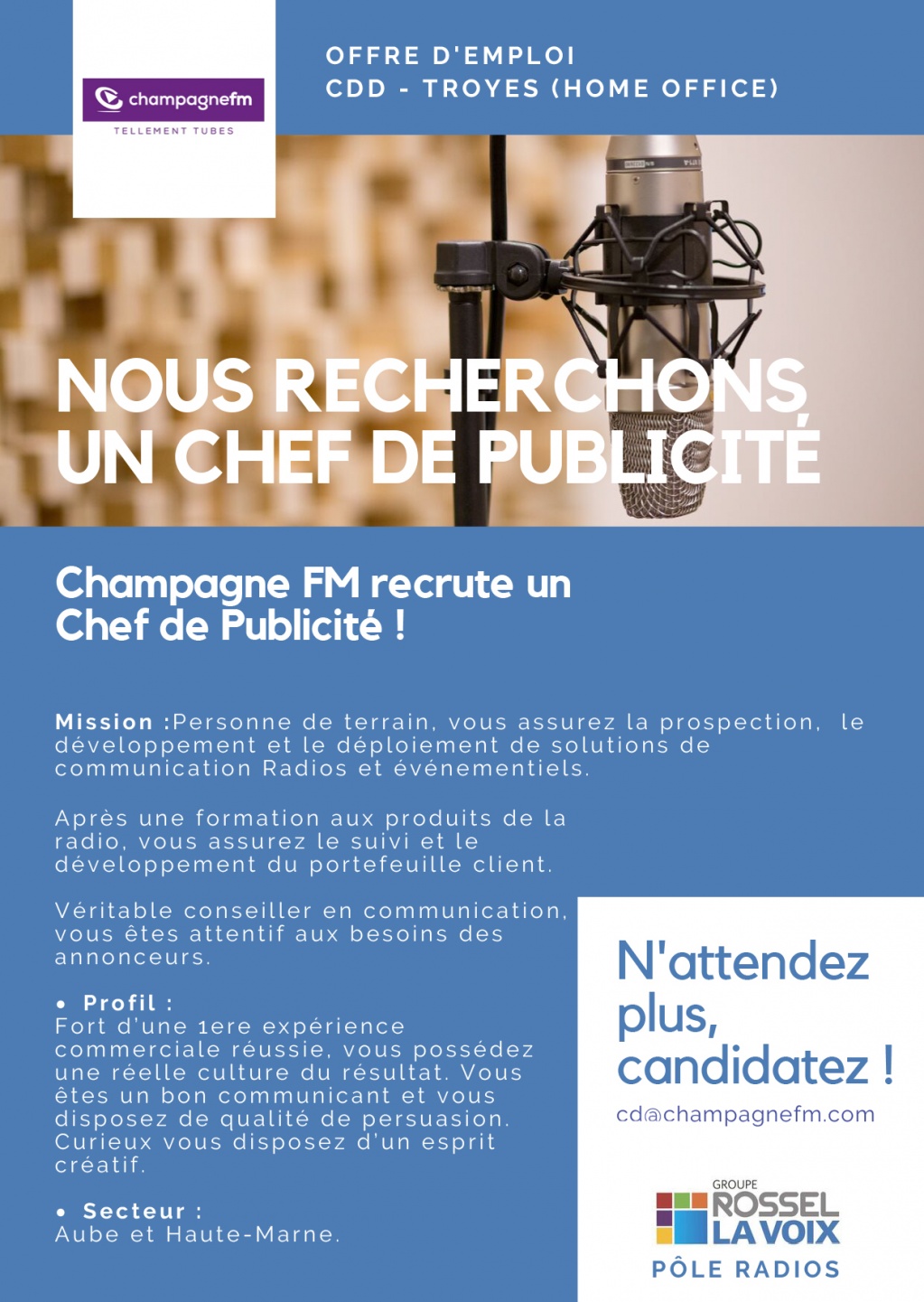 LA VOIX FM RECRUTE UN/UNE CHEF(E) DE PUBLICITE