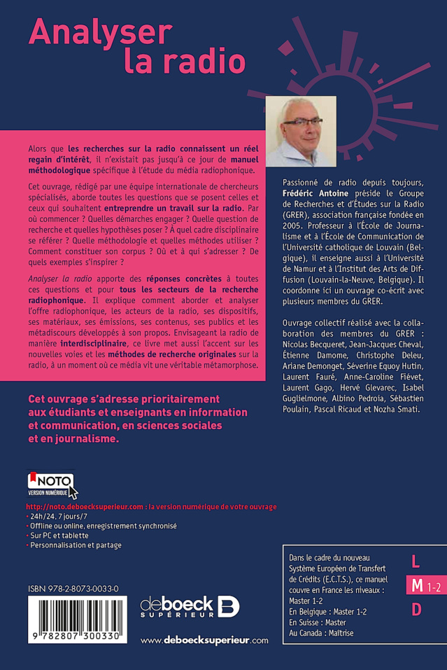 Parution du livre "Analyser la radio" Parution du livre "Analyser la radio"