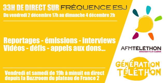 Fréquence ESJ s'engage pour le Téléthon Fréquence ESJ s'engage pour le Téléthon