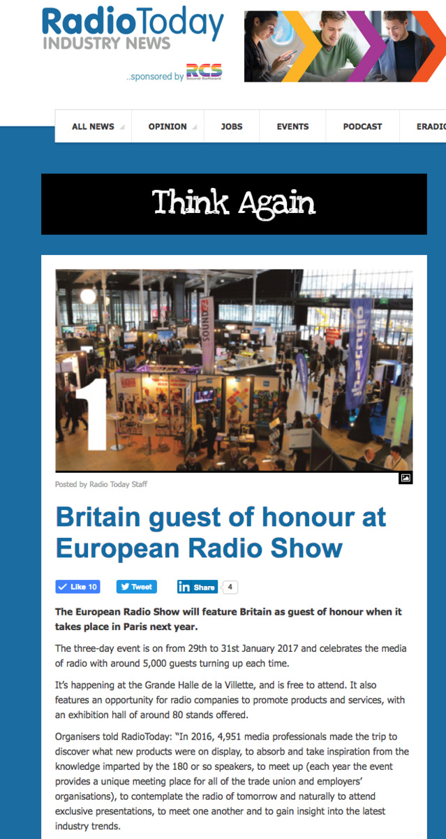 Salon de la Radio : on en parle déjà outre-Manche Salon de la Radio : on en parle déjà outre-Manche