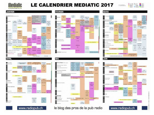 Le calendrier Mediatic 2017 est paru Le calendrier Mediatic 2017 est paru