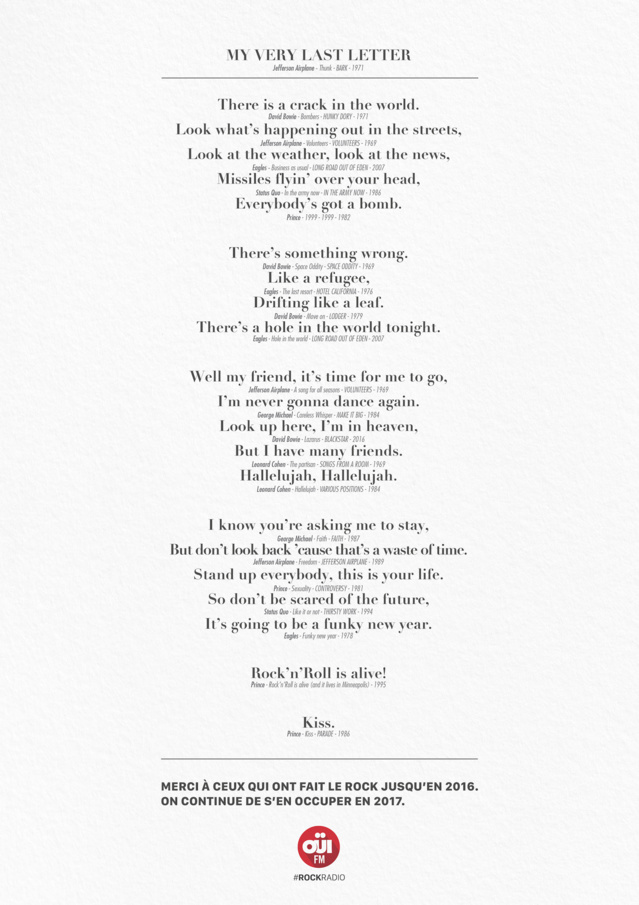 Oüi FM rend hommage aux artistes disparus Oüi FM rend hommage aux artistes disparus