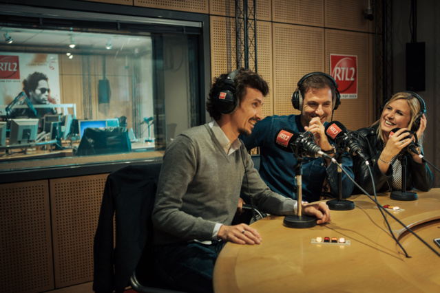 Arnaud Tsamere, Grégory Ascher et Justine Salmon. © Maxime Villalonga
