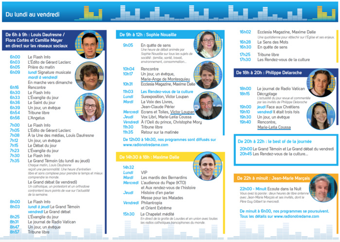 Une nouvelle grille pour Radio Notre Dame Une nouvelle grille pour Radio Notre Dame