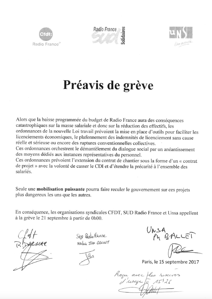 Radio France : "Après le rabot, la hache" Radio France : "Après le rabot, la hache"