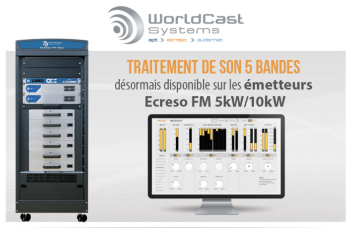 Un traitement de son 5 bandes intégré sur l’Ecreso FM 5kW/10kW