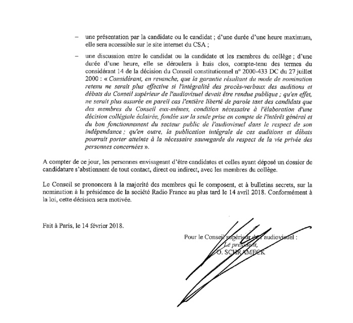 Un nouveau président à Radio France avant le 14 avril Un nouveau président à Radio France avant le 14 avril