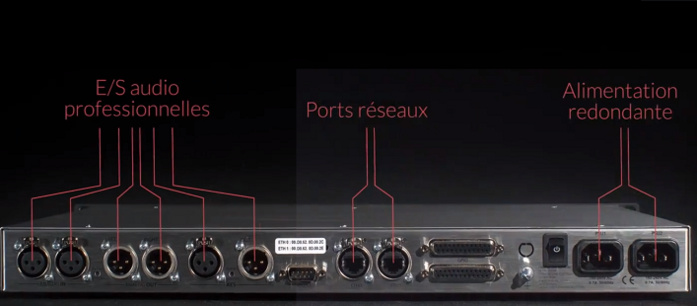 Arrière du codec physique 1U blu by Digigram Arrière du codec physique 1U blu by Digigram