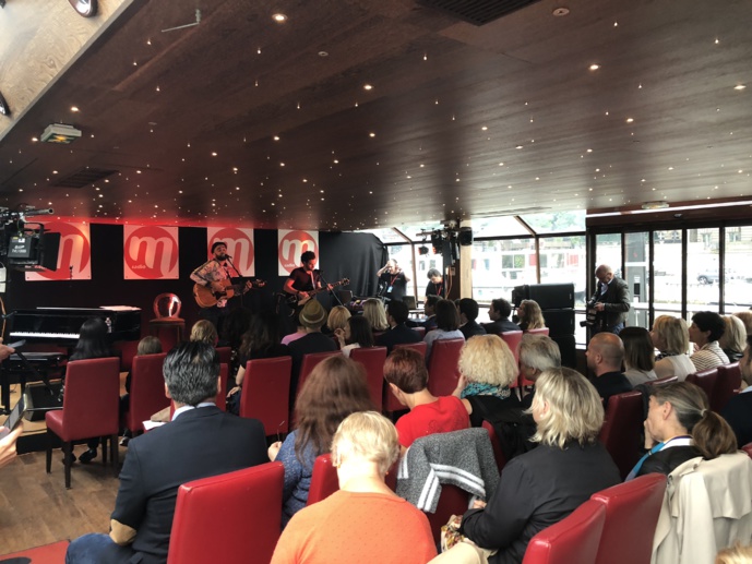 Brigitte Macron au concert privé M Radio à Paris Brigitte Macron au concert privé M Radio à Paris