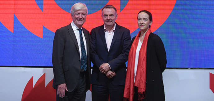 Tony Hall, Noel Curran et Delphine Ernotte Cunci Tony Hall, Noel Curran et Delphine Ernotte Cunci