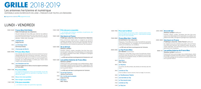 Voici la nouvelle grille des programmes de France Bleu Voici la nouvelle grille des programmes de France Bleu