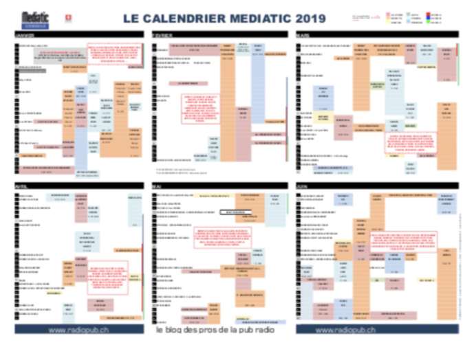 Le Calendrier Mediatic 2019 est déjà disponible Le Calendrier Mediatic 2019 est déjà disponible