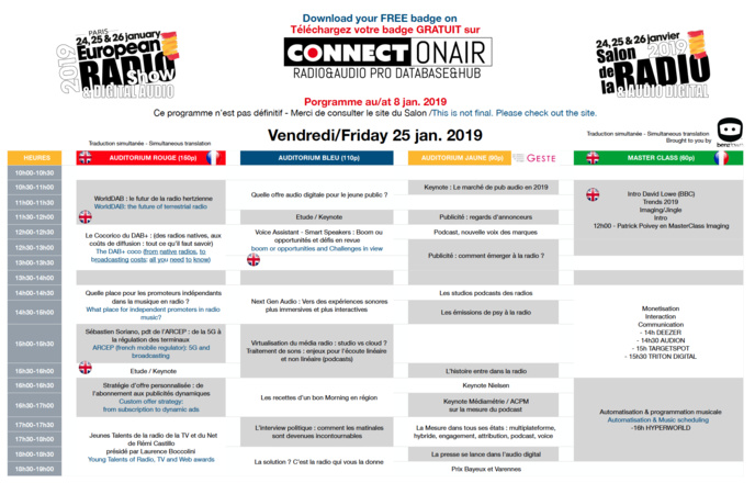 Salon de la Radio : tour d'horizon du programme 2019 Salon de la Radio : tour d'horizon du programme 2019
