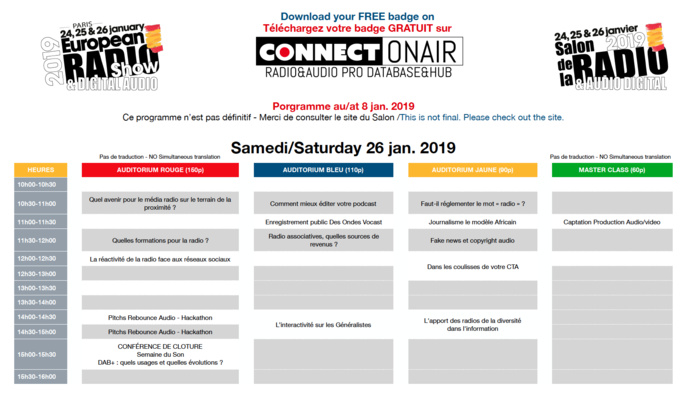 Salon de la Radio : tour d'horizon du programme 2019 Salon de la Radio : tour d'horizon du programme 2019