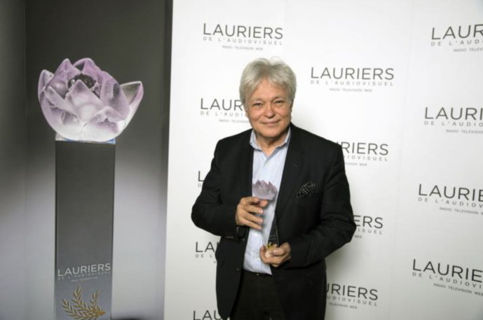 Georges Lang, hier soir, au Théâtre Marigny, lors de la cérémonie des Lauriers d'Or de la télévision et de la radio