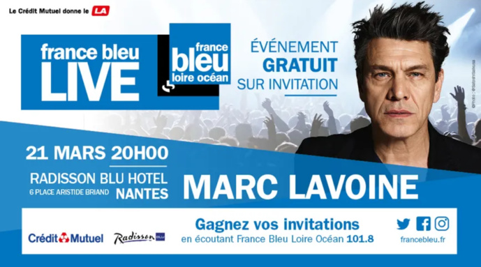 France Bleu Live : Marc Lavoine en concert privé à Nantes France Bleu Live : Marc Lavoine en concert privé à Nantes