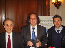 Roger Karoutchi Sénateur, Philippe Gault Président du SIRTI, David-Xavier WEISS Sec Nal des industries de le presse UMP (C) Jean-louis Courelux