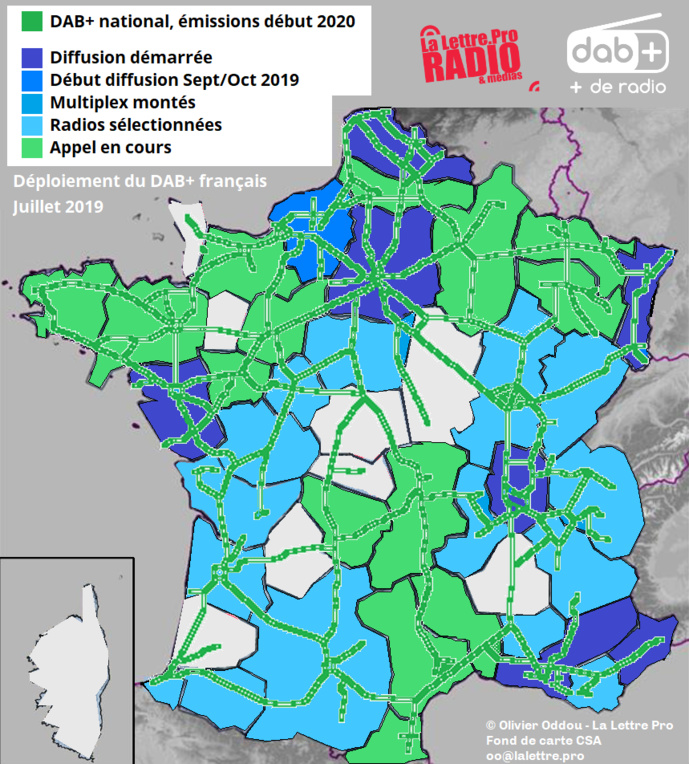 Statut actuel du déploiement du DAB+ en France