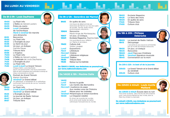 Nouvelle grille et nouvelles voix pour Radio Notre Dame Nouvelle grille et nouvelles voix pour Radio Notre Dame