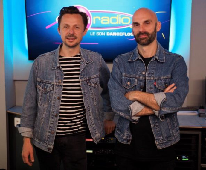 Le DJ Martin Solveig aux côtés de Sébastien Joseph, directeur des programmes Fun Radio pour le lancement de "All Stars" vendredi dernier