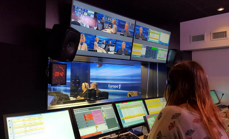 Utilisation de Broadcast Bionics, gestion des codecs et des appels, dans le studio Lagardère d’Europe 1, lors de l’inauguration du studio en novembre 2018. Photo : Philippe Delépine.