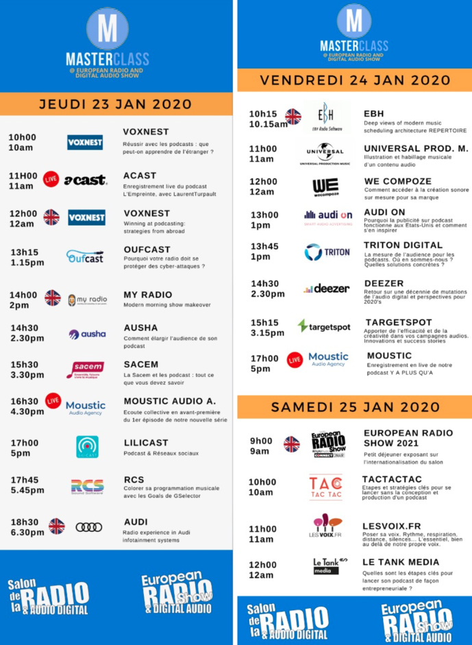 Inscrivez-vous aux marsterclass du Salon de la Radio Inscrivez-vous aux marsterclass du Salon de la Radio