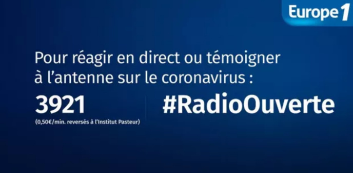 Covid-19 : Europe 1 reversera l'argent récolté du 3921 à l'Institut Pasteur Covid-19 : Europe 1 reversera l'argent récolté du 3921 à l'Institut Pasteur