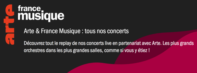 Covid-19 : ARTE et France Musique proposent 40 concerts gratuits Covid-19 : ARTE et France Musique proposent 40 concerts gratuits