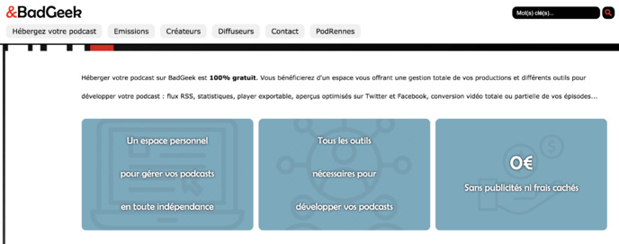 BadGeek, l’hébergeur de podcasts gratuits qui séduit