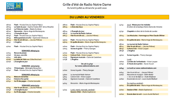 L'été arrive ce 6 juillet sur Radio Notre Dame L'été arrive ce 6 juillet sur Radio Notre Dame