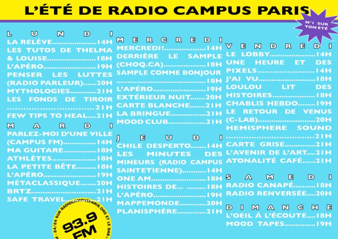 Quoi de prévu cet été pour Radio Campus Paris ? Quoi de prévu cet été pour Radio Campus Paris ?