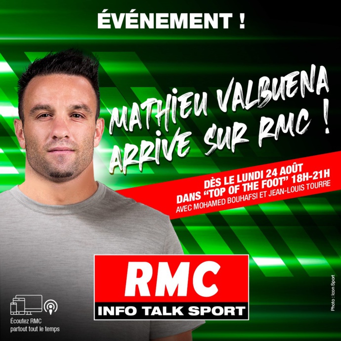 Mathieu Valbuena arrive sur RMC dans "Top of the Foot" Mathieu Valbuena arrive sur RMC dans "Top of the Foot"
