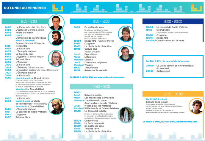 Radio Notre Dame dévoile sa grille de rentrée Radio Notre Dame dévoile sa grille de rentrée