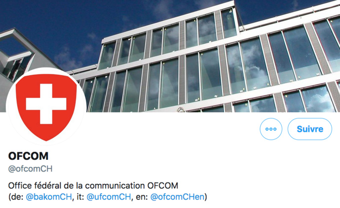 Suisse : les comptes Twitter de l'OFCOM suspendus Suisse : les comptes Twitter de l'OFCOM suspendus