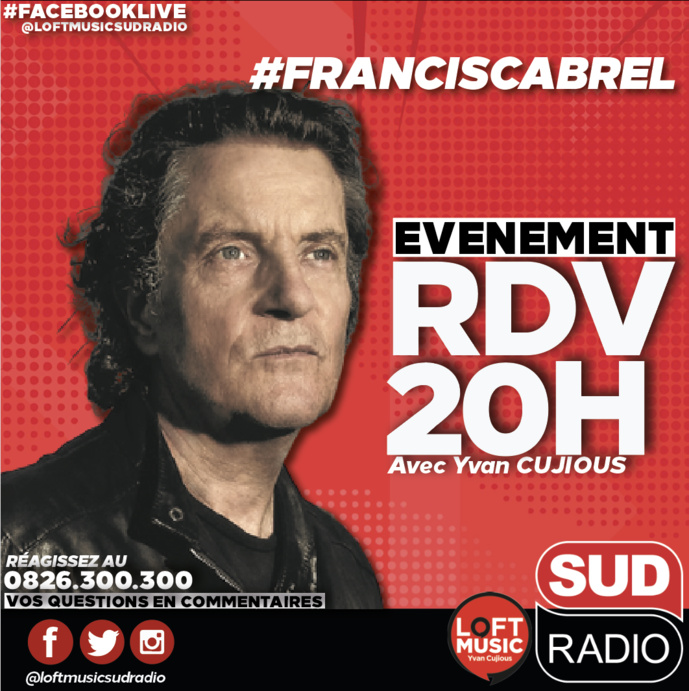 Francis Cabrel en direct sur Sud Radio Francis Cabrel en direct sur Sud Radio
