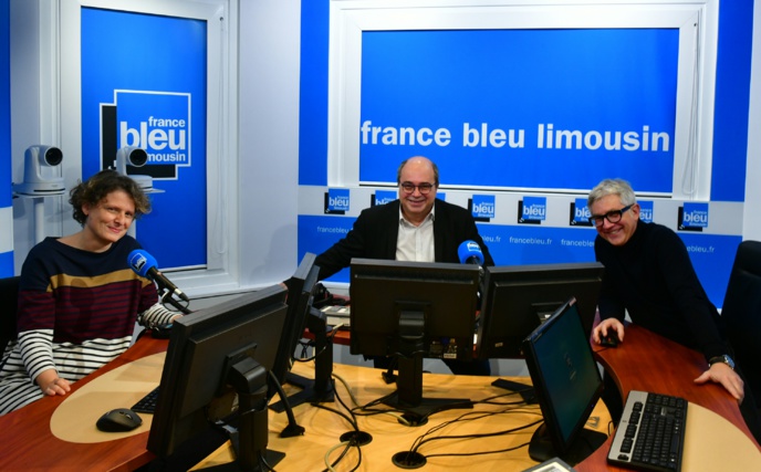 L'équipe de France Bleu Limousin Matin" (de gauche à droite) : Fabienne Joigneault (journaliste), Pascal Sammartano (animateur) et Jean-Claude Boulesteix (animateur le vendredi) © Radio France