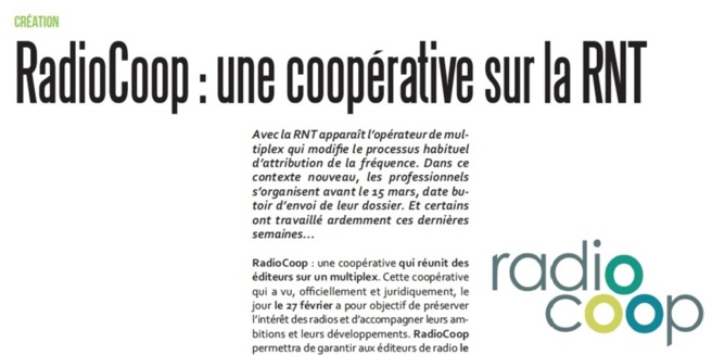 LLP 34 - RadioCoop : une coopérative sur la RNT 