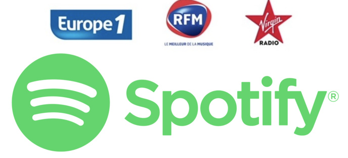 Europe 1, RFM et Virgin Radio concluent un accord avec Spotify