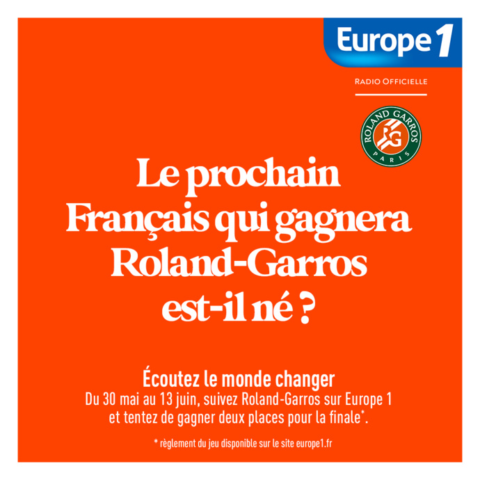 Europe 1, radio officielle de Roland-Garros