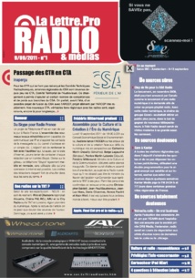 La couverture du premier numéro de la Lettre Pro de la Radio en septembre 2011