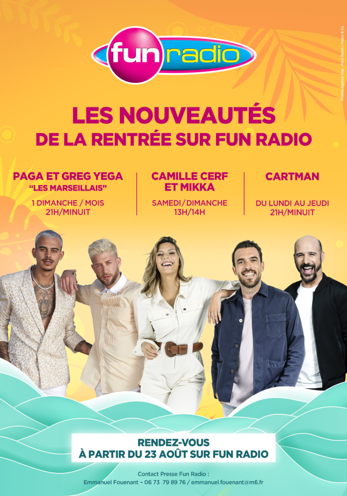 Cartman, Camille Cerf, Mikka... arrivent sur Fun Radio Cartman, Camille Cerf, Mikka... arrivent sur Fun Radio