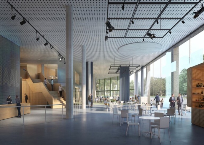 Le rez-de-chaussée octogonal disposera d'un hall spacieux. Image © VRT Le rez-de-chaussée octogonal disposera d'un hall spacieux. Image © VRT