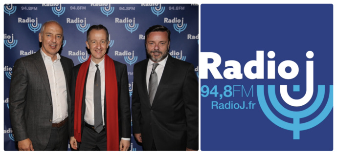 Dominique Romano (Président actionnaire Radio-J), Christophe Barbier (Journaliste Radio-J) et Emmanuel Rials (Directeur Général Radio-J)