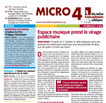 Micro 4 - Le magazine des Radios Francophones Publiques d'octobre en téléchargement