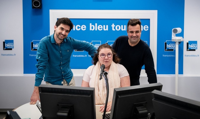 François Desplans (journaliste), Marie-Ange Lescure (journaliste) et Nicolas Bedin (animateur) : l'équipe de la matinale de France Bleu Touraine © Ivan Franchet